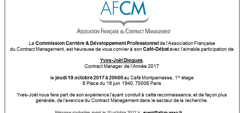 AFCM – Invitation Café-Débat jeudi 19 octobre à 20h00