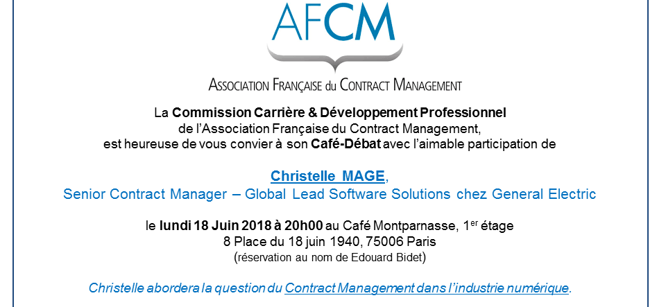 AFCM – Invitation Café Débat – 18 juin 2018