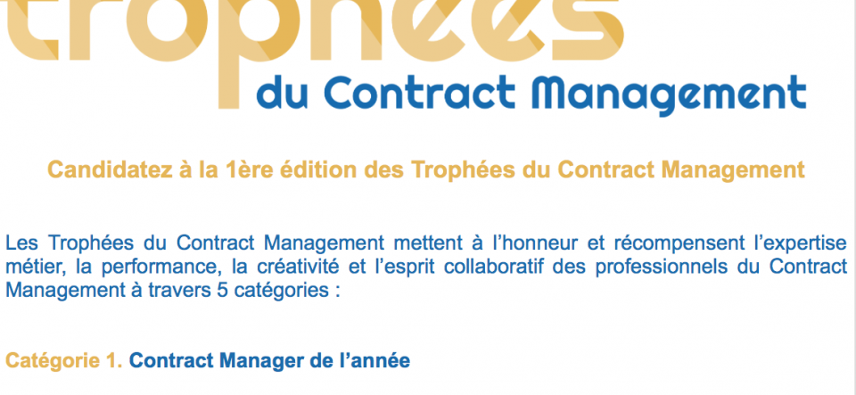 Candidatez à la 1ère édition des Trophées du Contract Management