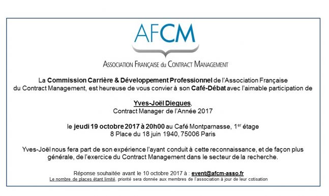 AFCM – Invitation Café-Débat jeudi 19 octobre à 20h00