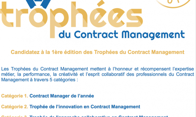 Candidatez à la 1ère édition des Trophées du Contract Management